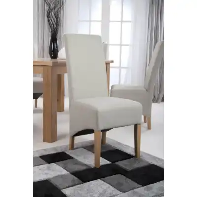 Cream Fabric Roll Back Dining Chair