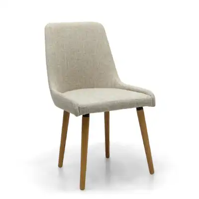 Natural Beige Linen Fabric Dining Chair