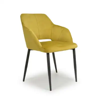 Lime Gold Brushed Velvet Dining Chair