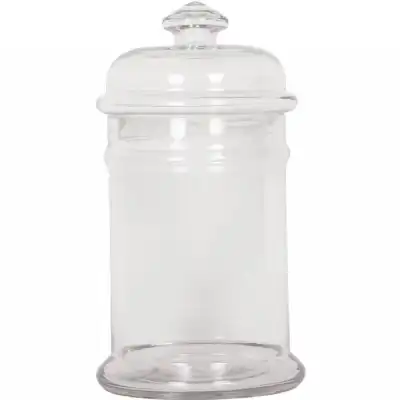 Glass Apothecary Jar With Flat Lid