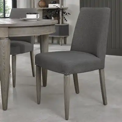 Silver Grey Fabric Dining Chair