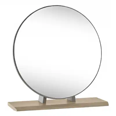 Oak Grey Painted Round Dressing Table Vanity Mirror