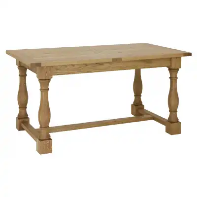 Traditional 4 to 6 Seater Extending Rustic Oak Dining Table