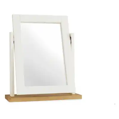 2 Tone White Painted Oak Top Dressing Table Mirror