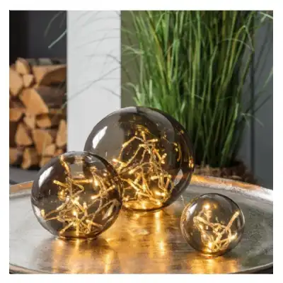 Beautiful Drift LED Smoke Crackle Glass Balls Decorative Geometric Sphere Shaped Lamp