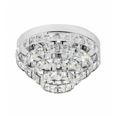 Chrome Finish Crystal Glass Pendant Wall Light With Glass Beads