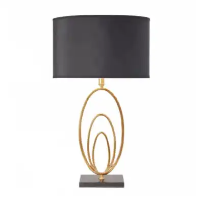 Antique Black And Gold Fabric Base Table Lamp