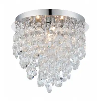 Traditional Chrome Crystal Droplets Wall And Ceiling Lamp