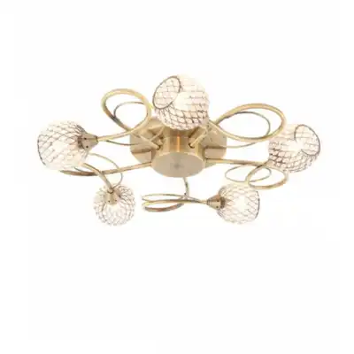 Traditional Antique Brass 5 Ceiling Wall Lamp Light