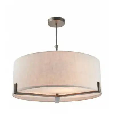 Brushed Bronze Pendant Light with Natual Linen