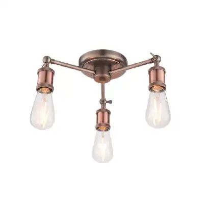Aged Copper Pewter Hal 3 Ceiling Light
