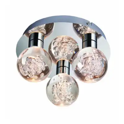 Chrome Plated Warm White Clear Shades 3 Ceiling And Wall Light