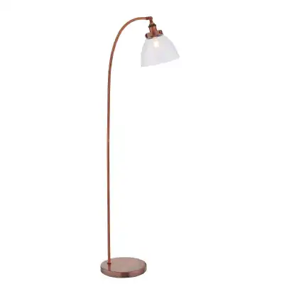 Copper Clear Glass Floor Lamp Copper