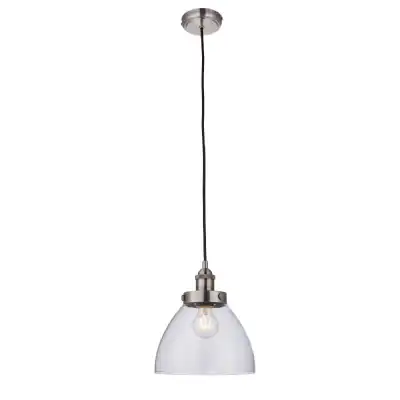 Glass Silver 1 Pendant Light Brushed Silver