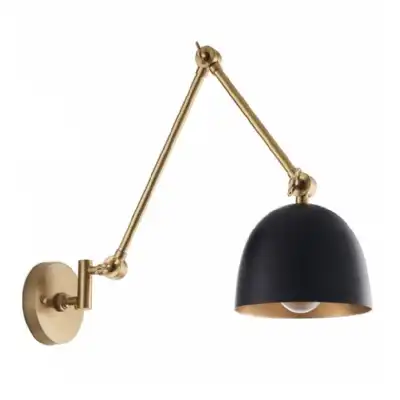 Sleek Antique Brass and Black Metal Ceiling And Wall Pendant Light