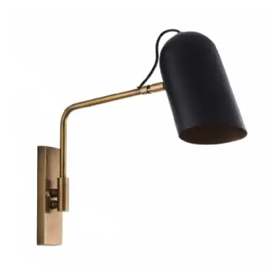 Wall Light Antique Brass and Black