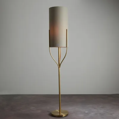 Metal Gold Twist Round Floor Standing Lamp