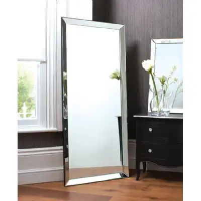 Large Rectangular Mirrored Glass Leaner Floor Mirror