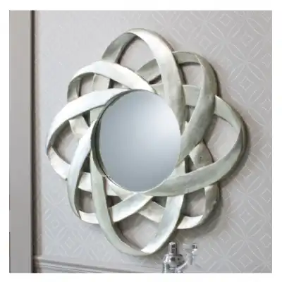 Silver Round Wall Mirror Orbital Frame