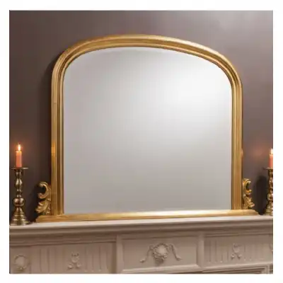 Vintage Antique Gold Frame Arched Overmantle Mirror