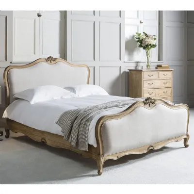 6ft Super King Size Bed Weathered Mindy Ash Wood Linen
