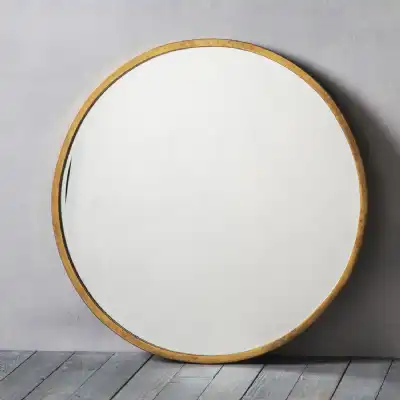Gold Metal Frame Round Wall Mirror