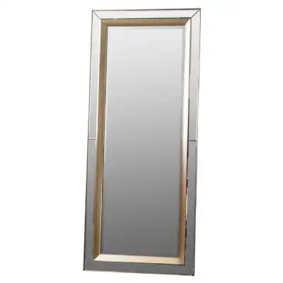 Gold Frame Venetian Rectangular Leaner Floor Mirror