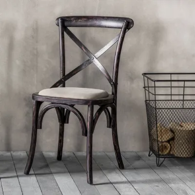 Distressed Black Cafe Bistro Dining Chair