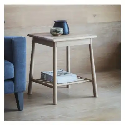 Nordic Square Oak Small Side Table