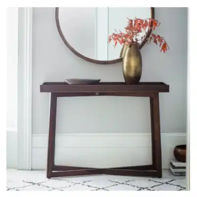 Mixed Timber Rectangular Brown Console Table