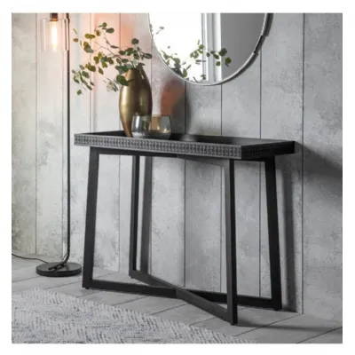 Charcoal Black Wooden Console Table