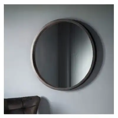Black Round Wall Mirror 90cm Diameter