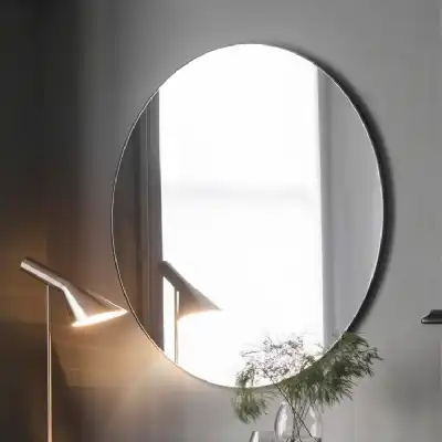 Large Black Round Wall Mirror 100cm