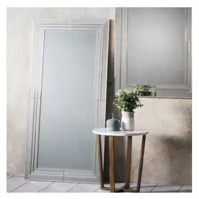 Tall Rectangular Silver Full Length Leaner Mirror