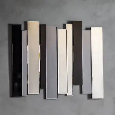 Irregular Shaped Wall Mirror Mixed Tones Multi Coloured Strips