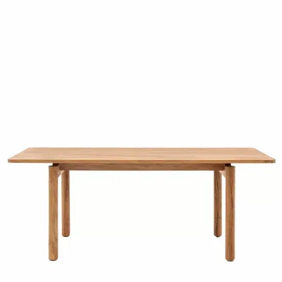 Natural Wood Large Six Seater Dining Table
