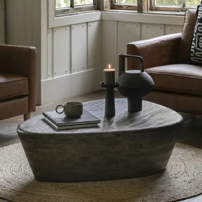 Dark Wood Triangular Shaped Coffee Table