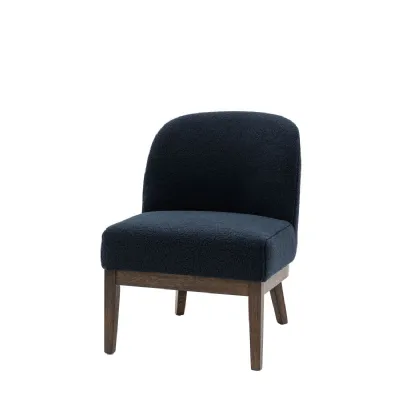 Blue Fabric Curved Occasional Chair