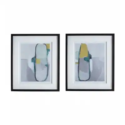 Abstract Framed Home Accessories 2 Wall Art Set