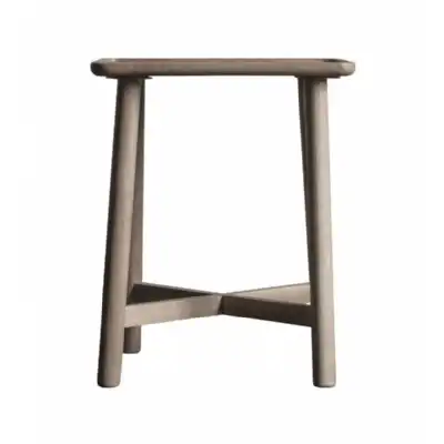 45cm Square Solid Wood Side Lamp Table Grey