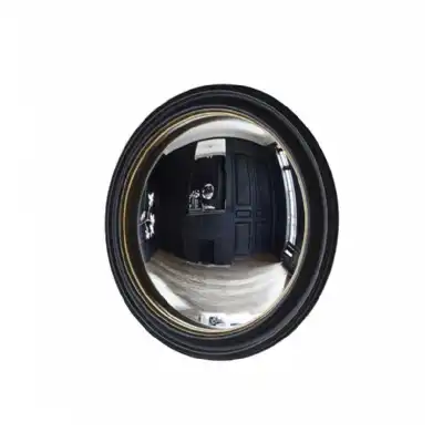 Modern Style Round Black And Gold Convex Glass Porthole Wall Mirror 50cm Diameter