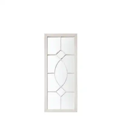White Metal Outdoor Rectangular Window Pane Wall Mirror