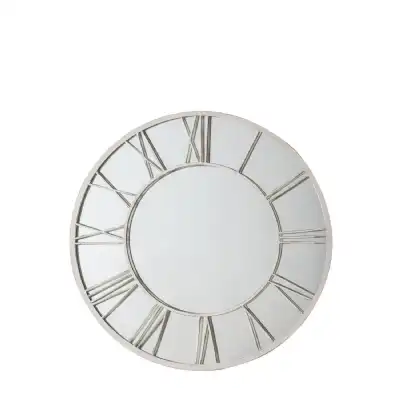 White Metal Outdoor Round Wall Mirror
