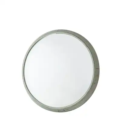 Green Metal Outdoor Round Wall Mirror