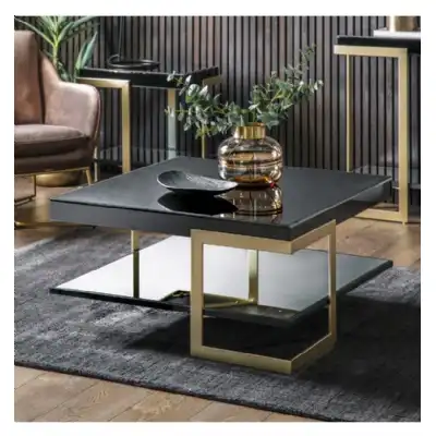 Black and Gold Square Coffee Table