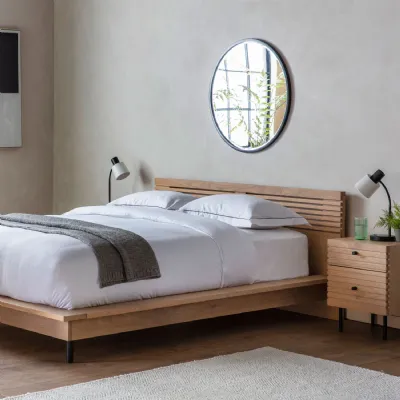 Slatted Oak Japandi Style King Size 5ft Bed