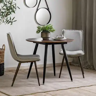 Dark Wood Small Round Dining Table