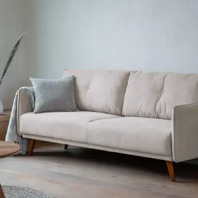 Oatmeal Linen Fabric Large 2 Seater Sofa