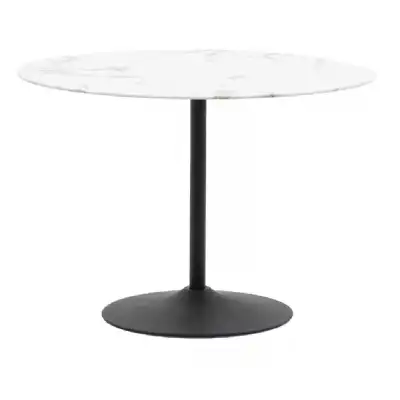 White Marble Top Small Round 110cm Dining Table