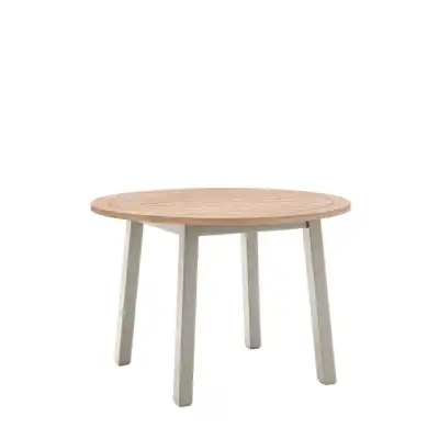 Prairie Small Round Dining Table Planked Oak Top 110cm